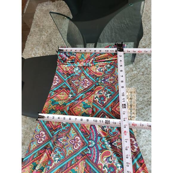 Hypnotik Strapless Boho Maxi Dress Multicolor Paisley Geometric Print Size M - Picture 10 of 10